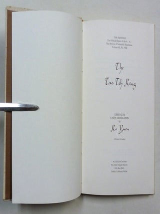 The Tao Teh King. Liber CLVII, A New Translation; The Equinox ..... Volume III, No. VIII.