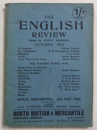 Item #73854 Aleister Crowley contributes a poem "To America" to The English Review, No. 71,...