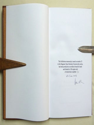 The Solidonius Manuscript. ... With an Introduction and facsimile coloured illustrations by Adam McLean.