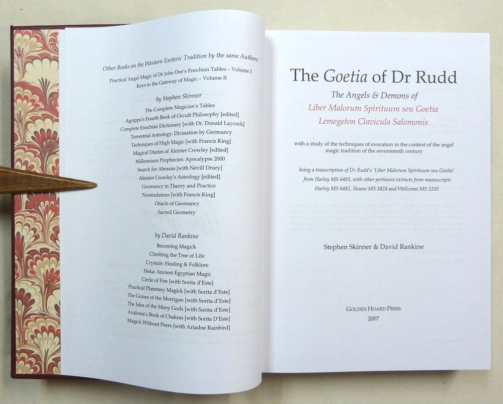 Angel Rudd The Goetia of Dr. Rudd. The Angels of Liber Malorum Spirituum seu ...