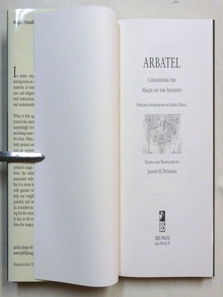 Arbatel of Magic. Concerning the Magic of the Ancients.