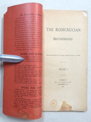 The Rosicrucian Brotherhood Quarterly. Vol. II. No. 1. January, 1908.