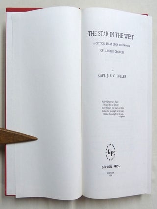 The Star In the West. A Critical Essay Upon The Works of Aleister Crowley.
