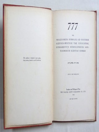 777. Vel Prolegomena Symbolica Ad Systemam Sceptico-Mysticae Viae Explicandae, Fundamentum Hieroglyphicum Sanctissimorum Scientiae Summae.