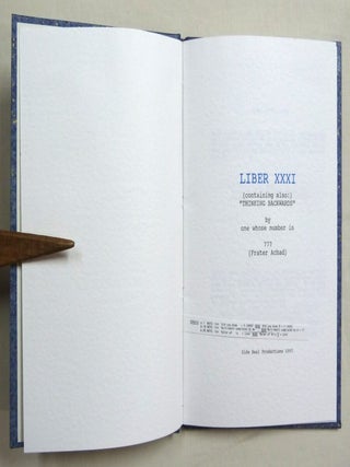 Liber XXXI (containing also:) Thinking Backwards" by One Whose Number is 777 (Frater Achad).