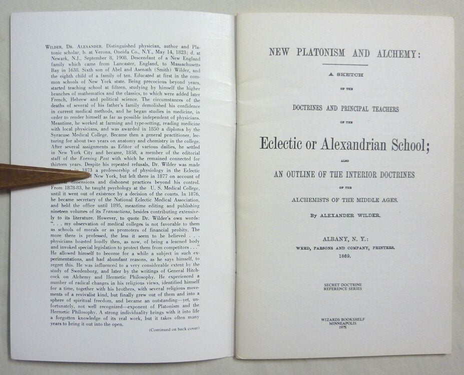 New Platonism and Alchemy A Sketch of the Doctrines and Principal ...