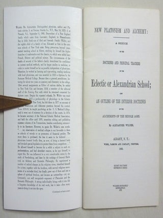 New Platonism and Alchemy A Sketch of the Doctrines and Principal ...